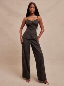 NYA SZN Top Business Casual Office Siren Print Button Up Thin Strap Event Top Office Casual Brunch Fall Summer Thanksgiving Christmas NYE New Years Eve Outfits For Women