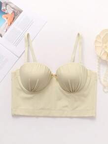 SHEIN 1 pieza Parte superior de camisola con volantes y lazo de unicolor para mujer