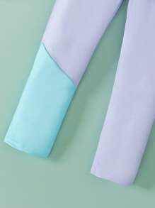 2 件女童时尚户外运动多巴胺印花长袖防晒泳衣套装，防晒分体泳衣，新款时尚