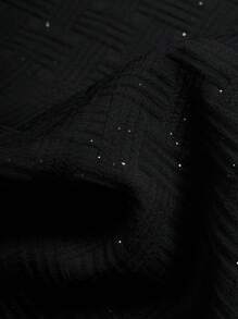 Manfinity CasualCool Men's Casual Shiny Black Short Sleeve Button Up Shirt, Summer - Black - View 6