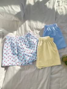 Comfortcana 3pcs Blue Casual Women Shorts Set, Summer - Blue - View 4