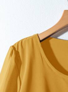 EMERY ROSE Áo sơ mi nữ dài tay màu trơn, tối giản & thời trang, phù hợp cho mùa hè - Màu vàng - Xem 4