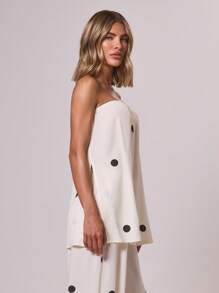 MUSERA Gepunktetes, süßes, zierliches, sexy Röhrentop für den Strandurlaub, fließend, Bandeau-Top für Hochzeitsgäste, Ausgehen, Weihnachtsparty, Herbst, elegant