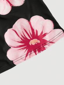 SHEIN MOD Plus Size Localized Printed Drawstring Tank Top For Women, Cute Top, Pink & Tops Top Homecoming - Black - View 3