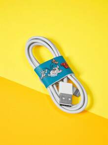 TOM & JERRY X SHEIN Navy Blue Cartoon Pattern PU Leather Hair Storage - Multicolor - View 2