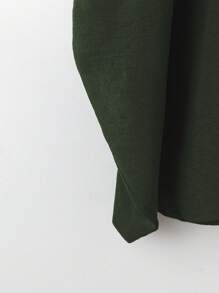 EMERY ROSE Plus Size Women Crew Neck Short Sleeve Casual Comfortable Elegant Mini Dress, Suitable For Daily Commute - Army Green - View 5