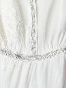 SHEIN Clasi V-Ausschnitt Puffärmel körperbetontes Damen Hemd, Sommer - Aprikosenfarben - Übersicht 5