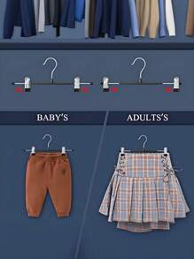 Pacote com 5 cabides ajustáveis de aço inoxidável para calças de alta resistência - organizadores de armário antiderrapantes multiuso para jeans, vestidos e ternos (rack de roupas de nível comercial com design de fixação)