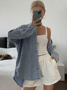 Livesso Women's Summer Solid Color Butterfly Embroidery Denim Blouse,Jeans Jacket,Fall Women Clothes Long Sleeve Women - Blue - View 5