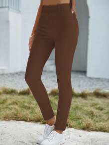 SHEIN Essnce Solid Color Slim Fit Casual Versatile Fashion Denim Jeans