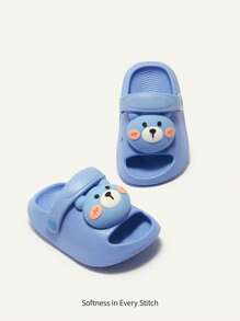 Cozy Pixies Cute Bear Pattern Soft Comfortable Anti-slip Baby Sandals