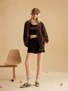 CUCCOO EASI Baskets plates décontractées en suède abricot pour femmes