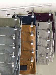 6-Layer Metal Skirt Clip, White, Minimalist & Practical Multi-Function - Black and White - View 13