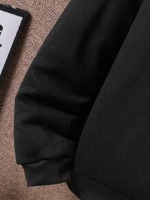 Teen Boy Spider Graphic Print Sweatshirt, Casual Pullover Sweatshirt Chic For Autumn/Winter Fall - Black - View 7