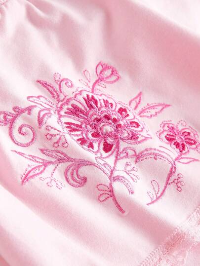 Hippie Short de plage décontracté pour femmes avec broderie florale et décoration cloutée, été