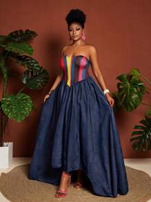 Maweii Plus Size Women's Printed Ruched Waist High-Low Hem Halter Midi Dress, Sexy Summer Holiday