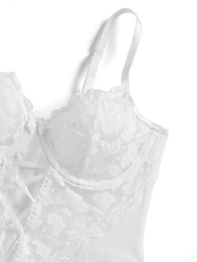 Kanten Up Front Panel Underwire Garter Lingerie Dress Bridallingerie view 8