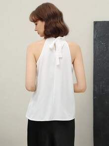EMERY ROSE Débardeur épaules dénudées unicolore de style simple pour femme, adapté pour un usage quotidien - Blanc - Voir 6