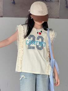 Dazy Kids Tween Girl T-Shirt, Fall, Back To School Clothes - Apricot - View 5