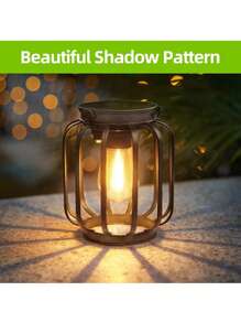 SHEIN 1PC Solar Lantern Outdoor Light, Upgraded Metal Solar Lantern Light, IP65 Waterproof Decorative Pagoda Light, Brighter Hanging Solar Pendant Light, Suitable For Yard, Garden, Patio, Pathway Decoration