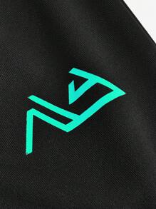 SHEIN 2pcs/Set Tween Boy Casual Graphic Print Short Sleeve T-Shirt And Drawstring Waist Pants Sports Set Teen Boy Outfit Set Active Wear Sets Boys Turquoise Outfit Set