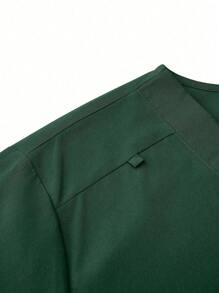 TaskEZ Plus Size Solid Color Scrub Top With Pocket And Drawstring Pants 2 Pieces Set