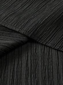 Manfinity Homme 男士纯色简约短袖衬衫和短裤套装，适合日常穿着黑色衬衫男士夏季服装男士黑色短袖衬衫卡其色短裤男士黑色和卡其色服装男士，是送给男朋友或丈夫的绝佳礼物。 - 黑色 - 查看 7