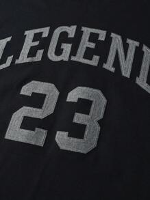 ROMWE MEN Street Life 男士街头生活宽松短袖 T 恤，带闪光水钻刺绣设计 - 黑色 - 查看 5