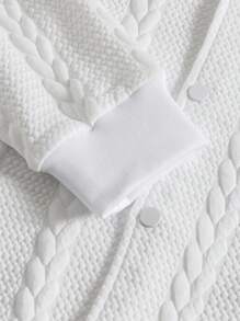 Manfinity Homme 男士休闲日常户外时尚长袖棒球领夹克 - 白色 - 查看 7