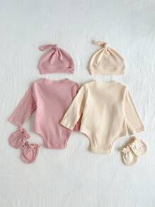 Cozy Pixies 6 件新生儿礼品套装，包括带蕾丝的连体衣、帽子和手套 - 粉色 - 查看 2