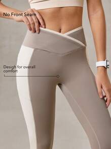 OutZeal Leggings vita alta con tasche laterali, effetto controllo addome, blocchi di colore, adatti per uso casual quotidiano