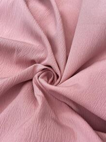 EMERY ROSE Đầm không tay cổ tròn trang trí túi màu trơn - Bụi hồng - Xem 8