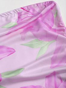 Sweetra 针织彩色花卉性感绷带紧身迷你连衣裙，适合春夏秋