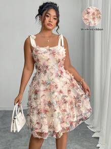 Elenzga Váy ngủ in hoa lãng mạn cỡ lớn cho nữ, mùa hè - Nhiều màu - Xem 1