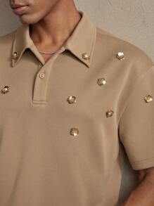 AKNOTIC Party Men's Slim Fit Casual Ribbed Collar Short Sleeve POLO Shirt, Suitable For Summer