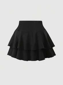 Mallas/shorts para adolescentes/niñas estilo casual, deportivo, baile, fitness, versátil y de múltiples capas - Negro - Ver 8