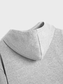 SHEIN Áo khoác có khóa kéo màu xám cỡ lớn dành cho bé trai, phong cách thường ngày, thoải mái, thời trang, tiện dụng, đa năng, vải mềm, thích hợp mặc hàng ngày, đi học, du lịch, hoạt động ngoài trời, mọi mùa, vào mùa thu/đông - Xám - Xem 6