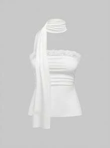 ROMWE J-Fashion 3件套 Y2K Subculture 女款短款吊带背心，下摆开衩设计 - 彩色 - 查看 5