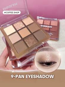 SHEGLAM Coffee Shop 9-Pan Eyeshadow Palette Brand Beauty Makeup Face Paint Cosmetic For Women Girls Perfect For Fall Winter Ideal For Y2K Fancy Fashion Suitable For Birthday Christmas Present Party Ready Best Color