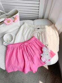 Comfortcana 2件套女士亚麻条纹短裤 - 賓治酒 - 查看 5