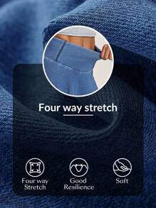 Flexra Women's Summer Patchwork Pocket Flare Hem Denim Mini Skirt - Blue - View 7
