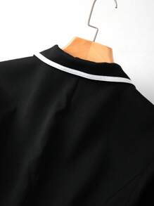 SHEIN Clasi 大码女式翻领长袖休闲撞色西装外套毕业、返校、教师服装