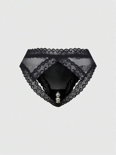 Kawaii Sexy Sheer Pearl Hollow Out Ladies' Panties