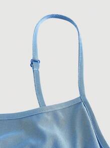 SHEIN MOD Conjunto de 2 piezas de talla grande en azul, compuesto por cárdigan y vestido midi para mujer - Azul - Ver 3