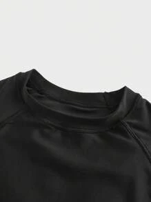 AXEPEAK 1pc Men's Raglan Sleeve Sports Beach Cover-Up, Sunscreen - Black - View 5