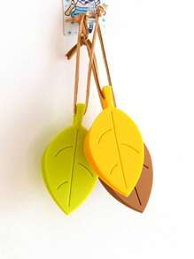 1/6 件硅胶叶形门挡，防风，可悬挂，防止夹手指，家用 - 棕色 - 查看 4