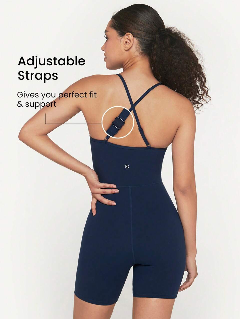 SHEIN GLOWMODE X Marika Sila  6" FeatherFit™ Tummy Control Adjustable Straps Sports Jumpsuit Low Impact Yoga Pilates Daily Summer