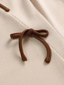 Elenzga 夏季加大码优雅蝴蝶结装饰无袖连衣裙 - 杏色 - 查看 7