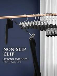 Pacote com 5 cabides ajustáveis de aço inoxidável para calças de alta resistência - organizadores de armário antiderrapantes multiuso para jeans, vestidos e ternos (rack de roupas de nível comercial com design de fixação)