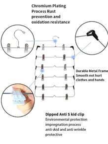 6-Layer Metal Skirt Clip, White, Minimalist & Practical Multi-Function - Black and White - View 12